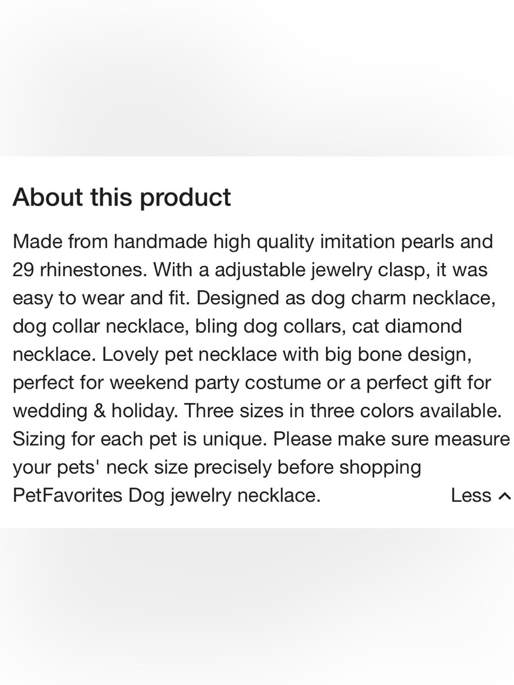 PetFavorites Couture Designer Pink Pearl & Rhinestone Pet Necklace - Picture 5 of 6